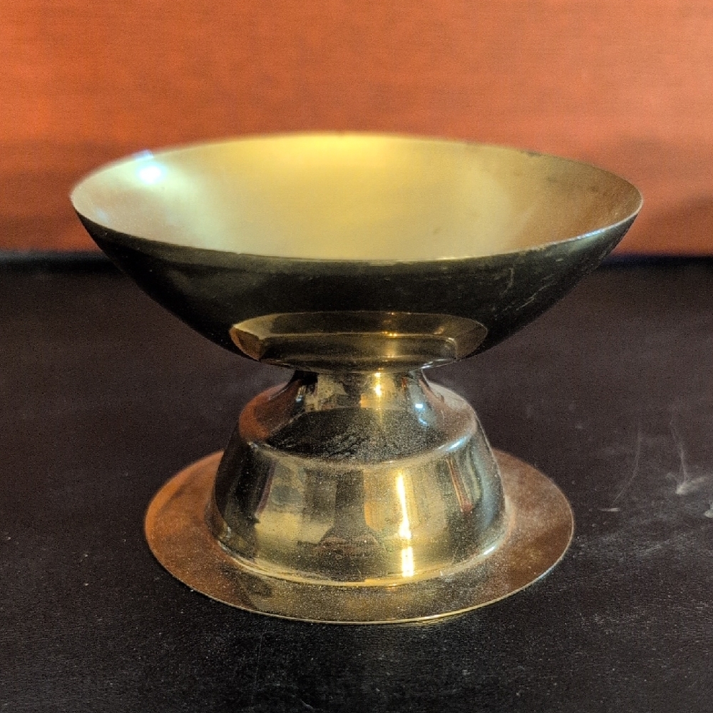 Vintage Brass Pillar Candle Holder